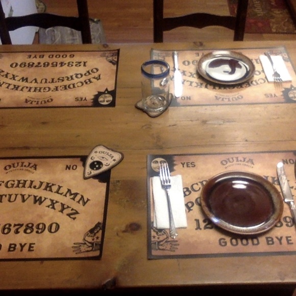 Ouija Board Place Mats with Wooden Planchette Coasters - Picture 1 of 4